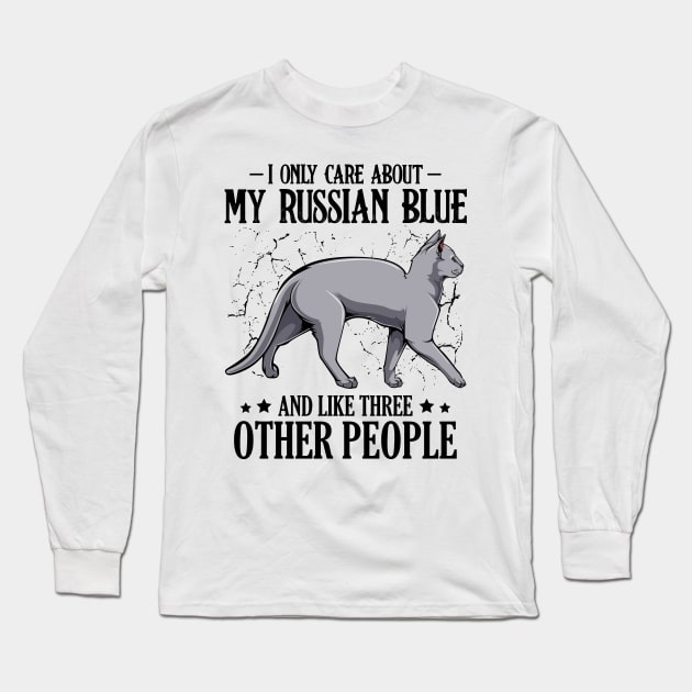 Russian Blue Cat Long Sleeve T-Shirt by Lumio Gifts